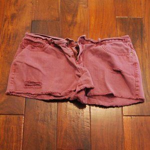 Old Navy Semi-Fitted Red Denim Shorts